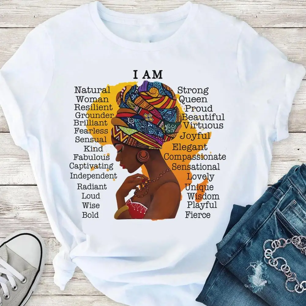 Graphic Tees Shirt Afro Melanin-Queen Matter American Black BLM Women Dope Educated Lives