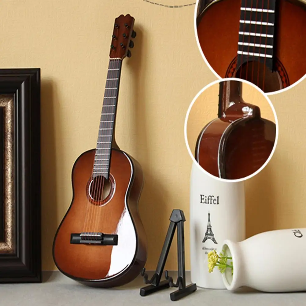 Mini guitar Miniature Model 10/16/20/25CM Wooden Mini Guitar Model Table Decoration Ornament Musical Instrument Models