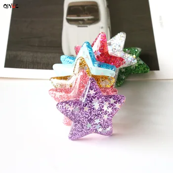 

Qiyue Cute Creative Sequined Five-Pointed Star Resin Refrigerator Stickers Home Decor Fridge Magnet Accessories Gift souvenir