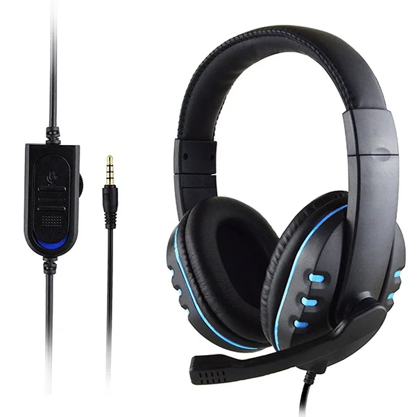 Black and Blue Проводная игровая гарнитура с глубоким басом, игровые наушники, профессиональные компьютерные наушники для геймера - Цвет: Black and Blue