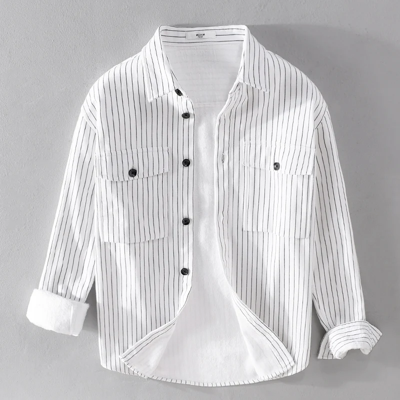 New Designer striped long sleeve white 