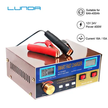 

AGM Start-stop Car Battery Charger 400W Intelligent Pulse Repair Battery Charger 12V 24V Truck Motorcycle Charger