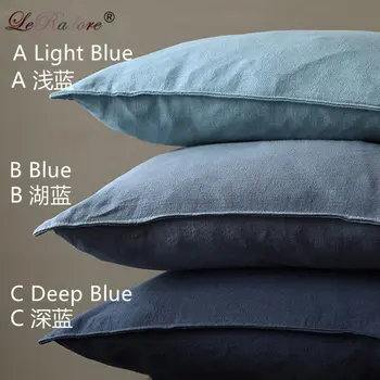 

LeRadore Solid Cotton and Linen Bolster Japanese Style Cushion Cover with Goose Feather Filler 60*60cm Pillow Drop Shipping