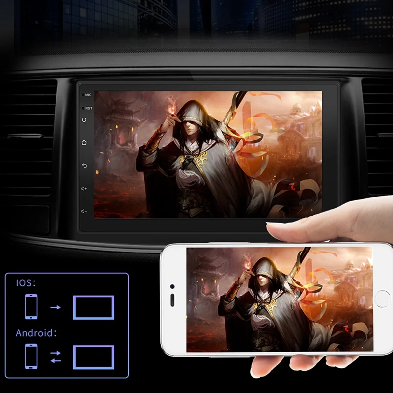 OPQ-7 дюймов 2Din Android 8,1 стерео MP5 плеер FM радио gps WiFi BT головное устройство с камерой
