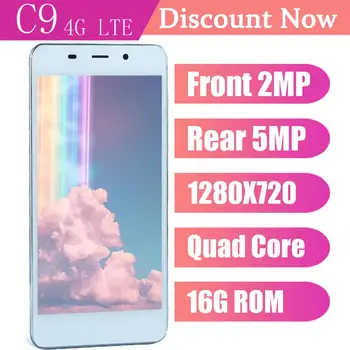 

C9 smartphones 4G LTE quad core 2GB 16GB Global Version 5MP HD Camera android 6.0 mobile phones cheap celulares unlocked WIFI 3G
