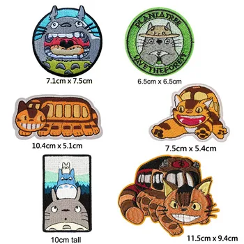 

Hayao Miyazaki Movie Totoro and friend Embroidered Iron on Patch, Kids Cartoon Clothing Fabric Accessories Wholesale DIY