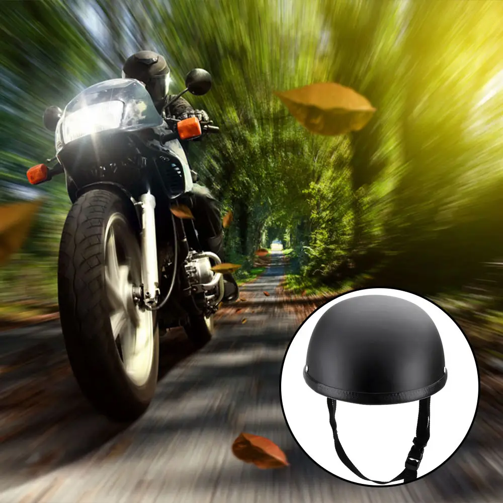 

KKmoon Motorcycle Half Open Face Helmet Matt Black Protection Shell Helmet for Scooter Bike