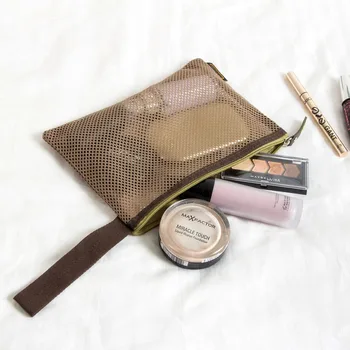 

Casual Travel Cosmetic Bag Women Zipper Make Up Transparent Mesh Case Organizer Storage Pouch Toiletry Beauty Wash Kit Bags