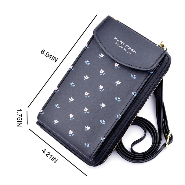 Layfuz Women Card Holder wi Adjustable Shoulder Strap PU Lea er Wallet Mini  Phone Bag : : Electronics