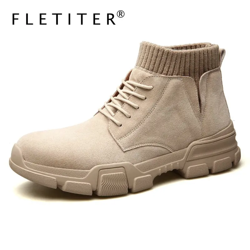 

2020 New Men Boots Leather Waterproof Lace Up Military Boots Men Autumn Ankle Lightweight Shoes for Men Winter Casual Non Slip