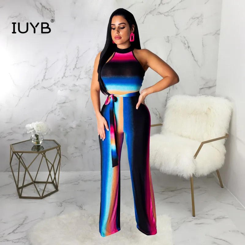 IUYB SMR9261 новые летние модные сексуальные женские полосатые сексуальные женские длинные штаны с открытой спиной удобные новые