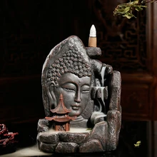Цена керамическая горелка обратного потока ладан держатель горелка творческий домашний Декор маленький Монах Будда курильница G