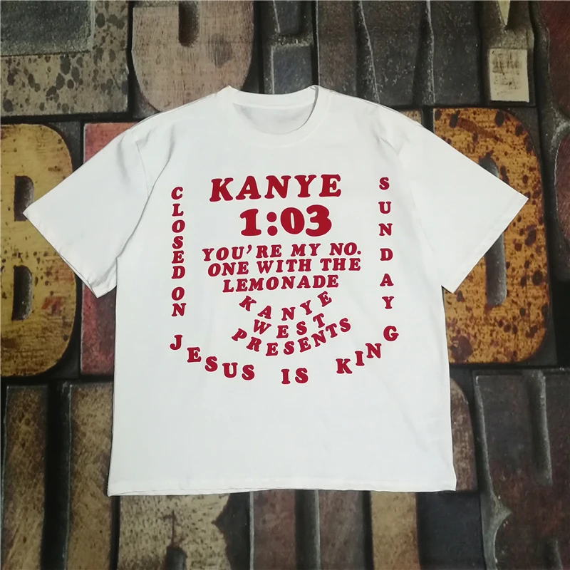 KANYE Мужская Женская футболка JESUS IS KING альбом ограниченная футболка с коротким рукавом Свободная Повседневная футболка Kanye