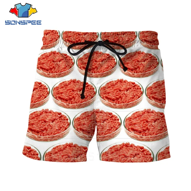 11 Шорты с мясом, летние, новые, для мужчин и женщин, свинина, 3D принт, еда, пляж, хип-хоп, улица, забавные, спортивные, фитнес, повседневные, Харадзюку, говядины, C025 - Цвет: 11