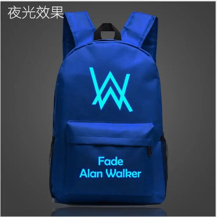 Светящийся рюкзак Alan Walker для подростков, модные школьные сумки для мальчиков и девочек, рюкзак для ноутбука, детские сумки для книг, повседневный рюкзак для путешествий - Цвет: as pictures