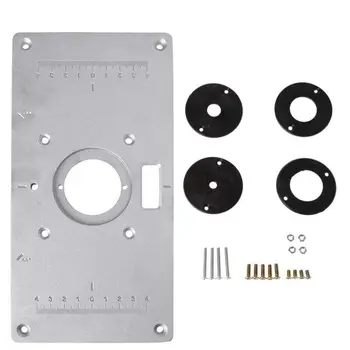 

GTBL Aluminum Router Table Insert Plate w/4 Rings Screws for Woodworking Benches