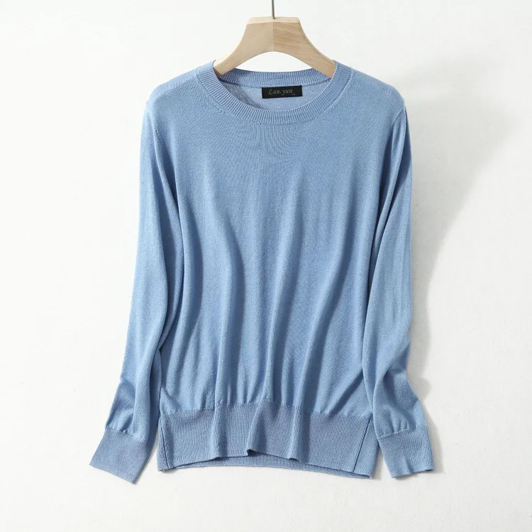Women's 85% Silk 15% Cashmere Round Neck everyday