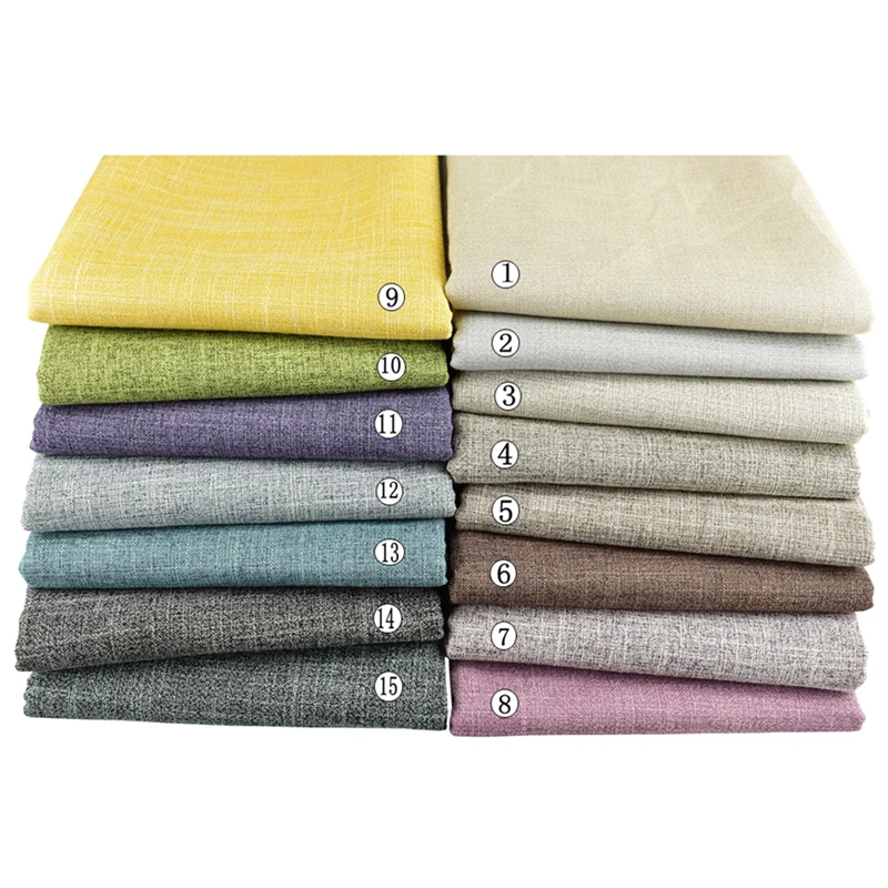 Solid Color Cotton Linen Fabric For Patchwork Quilting DIY Sewing Sofa Table Cloth Furniture Cover