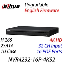 Dahua NVR4232-16P-4KS2 32CH 8MP 1U 16POE 4 к H.265 Lite сетевой видеорегистратор 2SATA заменить NVR4216-16P-4KS2 Быстрая