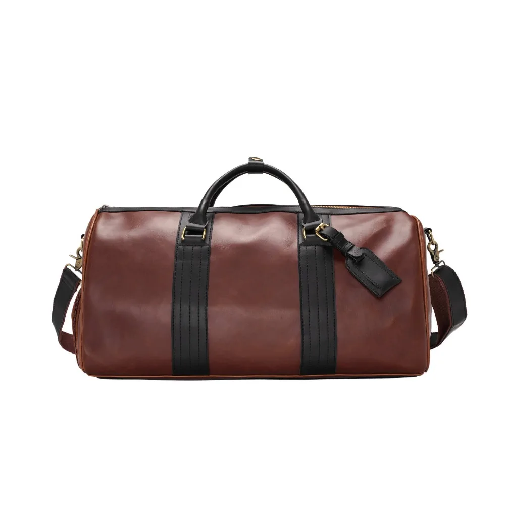 Винтажная сумка для путешествий, Мужская брендовая сумка из искусственной кожи, Большая вместительная сумка для багажа, деловая офисная сумка для путешествий, одноцветная сумка-мешок