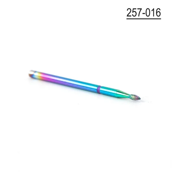 257-016 Профессиональные радужные алмазные сверла для ногтей, фрезы для маникюра, педикюра, кутикулы, твердосплавное покрытие, гель для удаления, Полировочный инструмент#1514 - Цвет: 257-016
