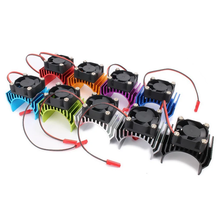 

RC Heat Sink Motor Heatsink with Fan Cooling Head Vent Top JST 540 550 Size for Himoto 1:10 Car HSP HPI Wltoys Motor Radiator