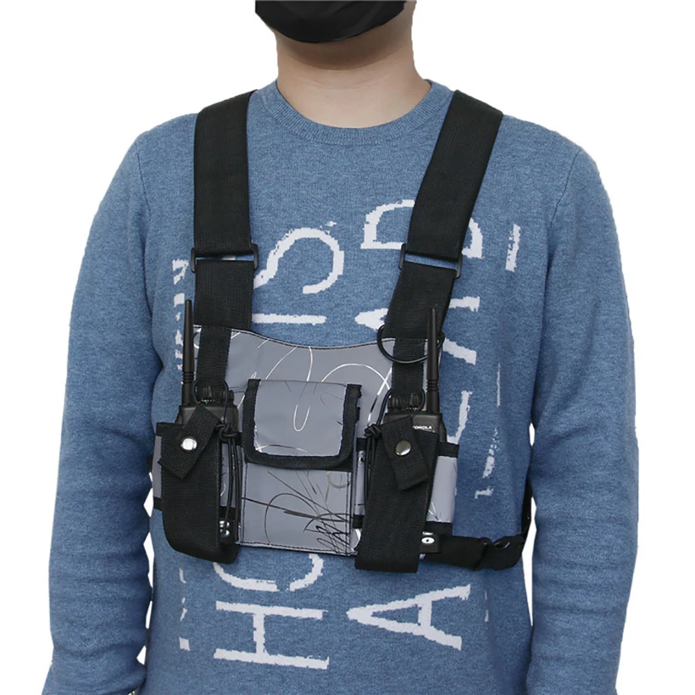 

Outdoor Sports Chest Bag 3M Reflective Tactical Chest Bag Men's Equipment for Leisure Running Hiking Vest