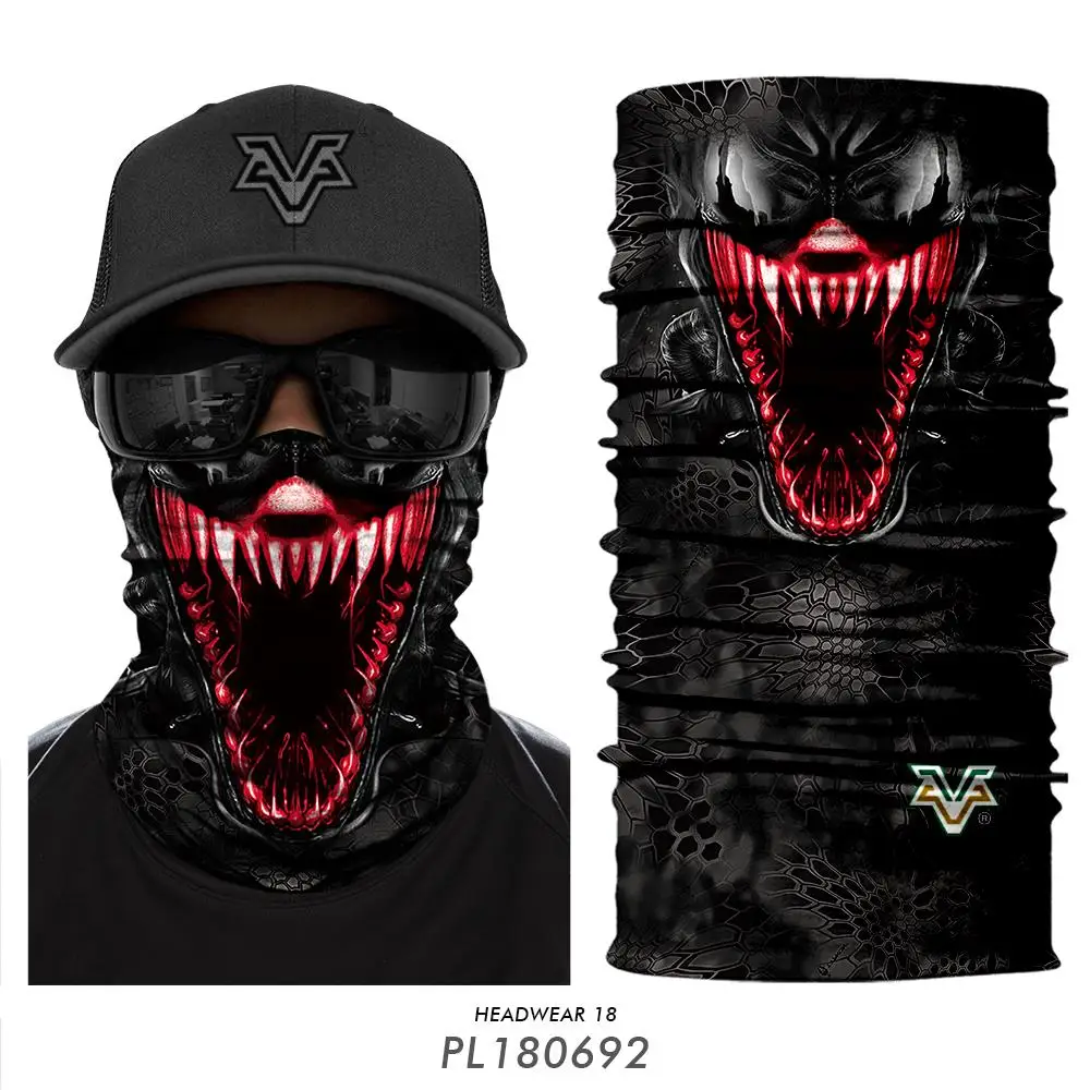3D Хэллоуин Веном бандана Каратель шеи Buff мотоцикл бегущая маска для лица Мстители УФ повязка на голову походный шарф лицо щит