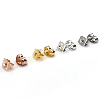

3.5x5mm 4.5x6mm rose gold color stainless steel earring back plug women's jewelry accessories findings components parts 200pcs