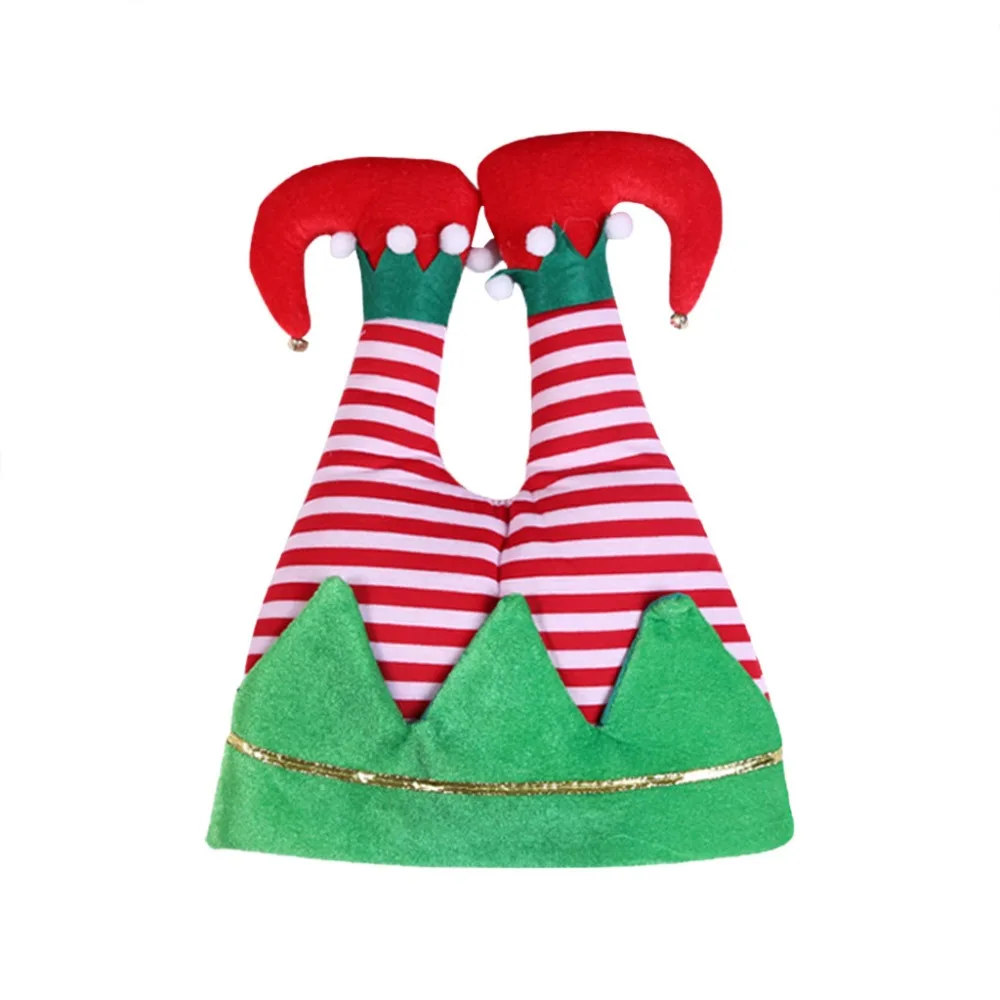 Рождественская шляпа для взрослых, рождественские красные штаны Санта Клауса, вечерние рождественские Кепка с рисунком клоуна, Кепка с украшением kerstmuts kleding# 2F
