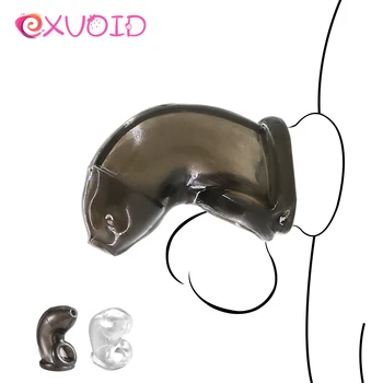 EXVOID Cock Cages Sex Toys for Men Super Soft Delay Time Male Chastity Cock Ring Dildo Enlargement Big Male Penis Extender 1