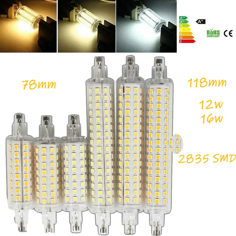R7S 78mm 118mm 12W 16W SMD Home LED Flood Light Bulbs Replacement Halogen  Lamp Living Room Energy Saving|LED Bulbs & Tubes| - AliExpress