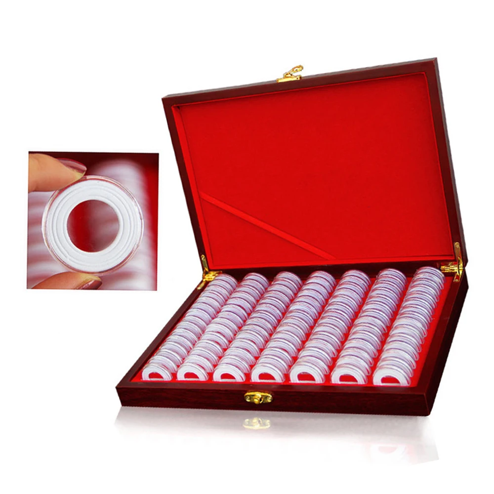 

100Pcs Coin Box Clear 20-40 mm Round Boxed Coin Holder Plastic Storage Capsules Display Cases Organizer Coin Collecting Tool