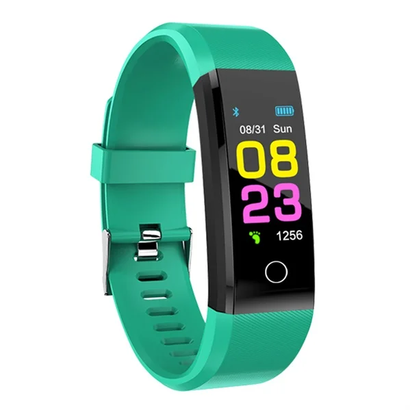 Смарт-часы 115P для мужчин и женщин, монитор сердечного ритма, кровяное давление, фитнес-трекер, умные часы, спортивные часы для ios android+ коробка - Цвет: green
