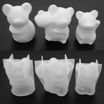 

Cartoon Animal Mouse Silicone Mould DIY Crystal Epoxy Mold Stereo Decoration Jewelry Keychain Pendant Making Tool