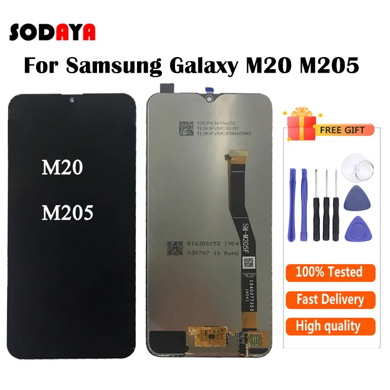 ЖК дисплей с дигитайзером в сборе 6 3 дюйма для SAMSUNG Galaxy M20 M205 M205F 2019|Экраны