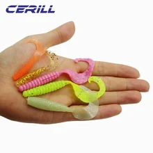 

10 PCS Soft Fishing Lure Worms Bait Long Tail Artificial Silicone Wobbler Carp Grub Bass Flexible Glow Lifelike Pike Earthworm