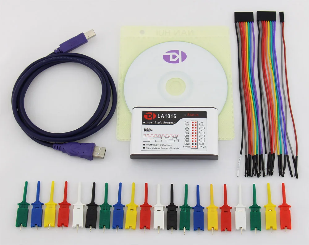Kingst LA1016 USB логический анализатор 100M Максимальная скорость выборки 16 каналов 10B