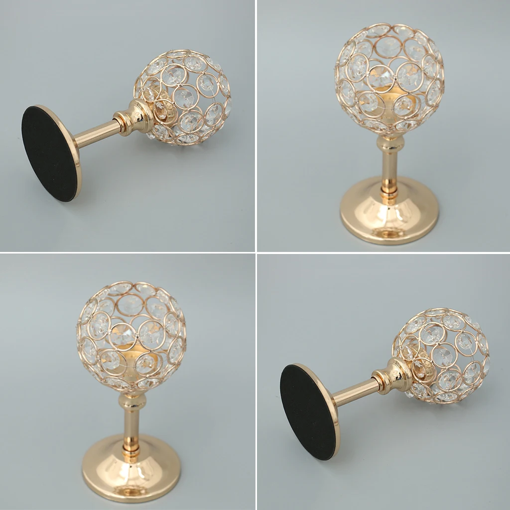 4pcs Wedding Mosaic Candelabra Countertop Tabletop Candlestick Bowl Golden for Home Wedding Party Ornament