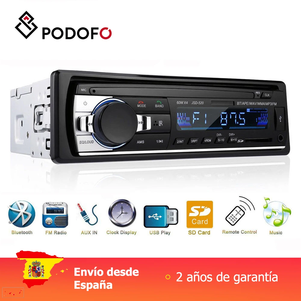 Cena Podofo 1 din radio samochodowe cyfrowe bluetooth audio muzyka Stereo odtwarzacz Mp3 USB SD AUX IN pilot zdalnego sterowania