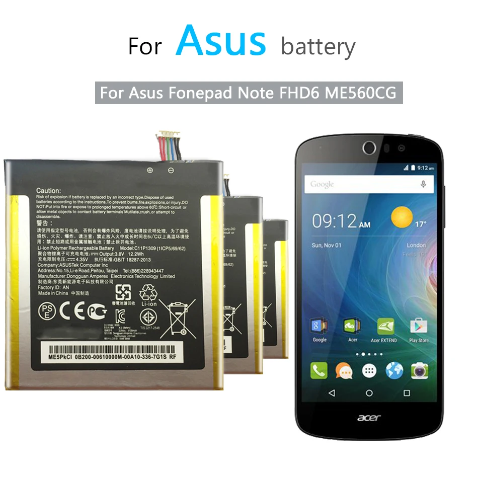 C11P1309 Аккумулятор для ноутбука ASUS Fonepad Note 6(ME560CG) FHD6 Bateria