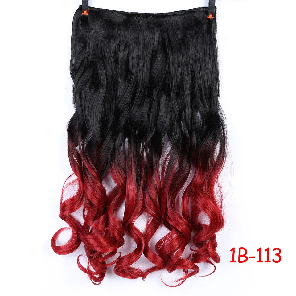 LiangMo синтетические волосы на заколках для наращивания, 5 клипов, 24 дюйма, 120 г, синие, зеленые, розовые, градиентные накладные волосы, женские шиньоны - Цвет: 1B-113