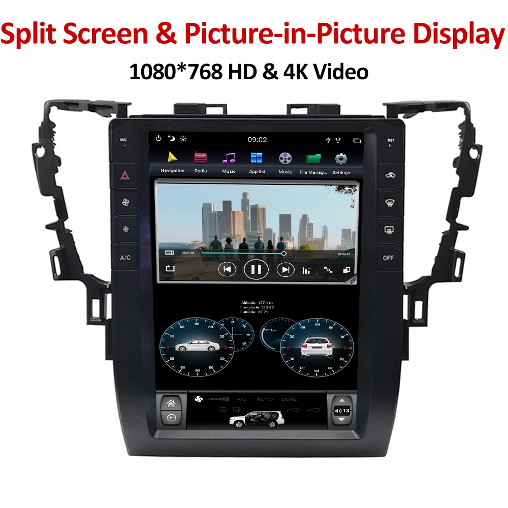 YAZH Android 8,1 OS Авто радио мультимедиа для Toyota Alphard/Vellfire с 12," ips gps дисплей DSP