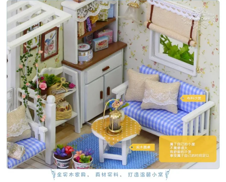 Маленький дом, лампа для девочек, игрушка, принцесса, комната, фантазия, вилла, комната, дом, розовый дом, набор, детская мебель, для малышей