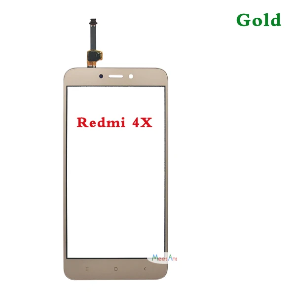 Высокое Качество 5,0 ''для Xiaomi Redmi 4 4A 4X4 Pro сенсорный экран дигитайзер сенсор внешняя стеклянная панель объектива - Цвет: For Redmi 4X Gold