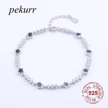 Pekurr 8 коническая звезда цирконовая цепочка Ювелирные изделия из стерлингового серебра 925 пробы женский браслет модные очаровательные аксессуары цепочка для женщин вечерние