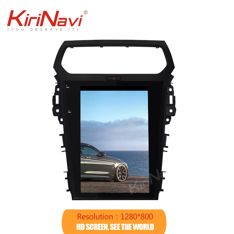 Flash Deal KiriNavi Vertical Screen Tesla Style 12.1" Android 8.1 Car Radio GPS Navigation For Ford Explorer Car Dvd Multimedia 2013-2017 2
