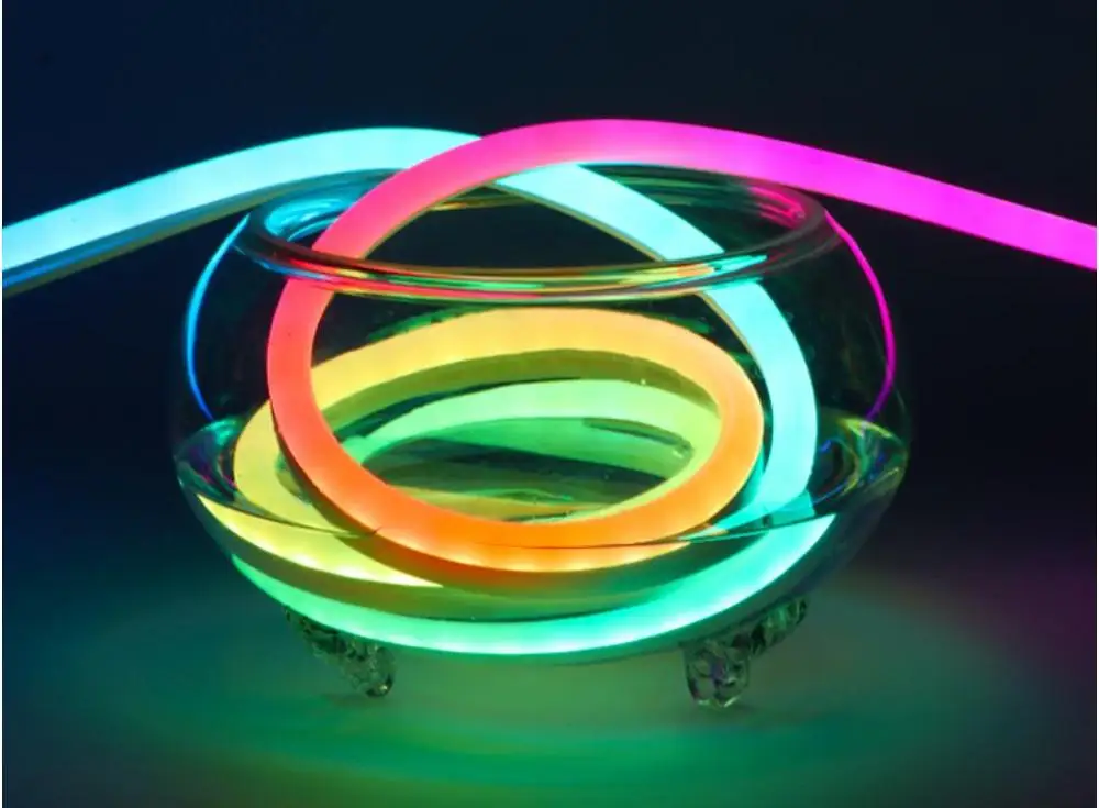 Светодиодная лента RGB 1 м 2 4 5 цветная Изменяемая Неоновая Гибкая 20 мм 220 В перем.