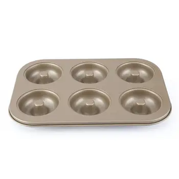 

Chocolate Biscuit Cake Mold Donut Mold Reusable 6-Cavity Carbon Steel Donut Baking Pan Non-Stick Candy 3D Mold DIY Cake Mould