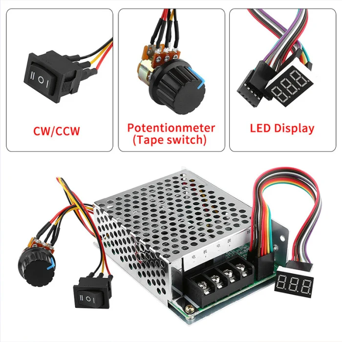 Контроллер скорости двигателя DC 10 V-55 V CW CCW Реверсивные переключатели с цифровым дисплеем LKS99